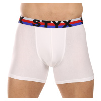 Pánské boxerky Styx long sportovní guma bílé trikolóra (U2061)
