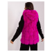 Fuchsiová chlupatá vesta s kapucí -fuchsia Tmavě růžová
