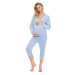 Světle modrý těhotenský pyžamový set 0202