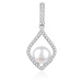 Beneto Elegantní stříbrný přívěsek se sladkovodní perlou AGH427PL
