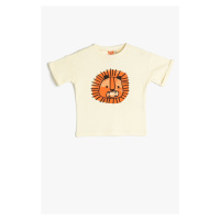 Koton T-Shirt Short Sleeve Crew Neck Cotton Lion Printed
