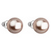 Náušnice bižuterie s perlou hnědé kulaté 71070.3