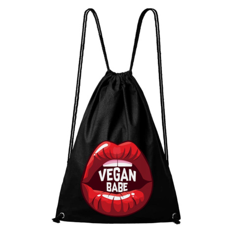 DOBRÝ TRIKO Bavlněný batoh s potiskem Vegan BABE Barva: Černá