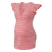 bellybutton Dámské těhotenské triko (pruhy korálová / světle růžová)