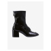 Černé dámské kožené lakované kotníkové boty na podpatku Högl Maggie