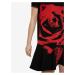 Červeno-černé květované áčkové šaty Desigual Vest Washintong
