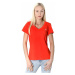 Calvin Klein dámské červené tričko s výstřihem do V