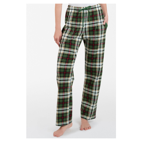 Pyžamové kalhoty Italian Fashion Zonda - dlouhé bavlněné Zelená