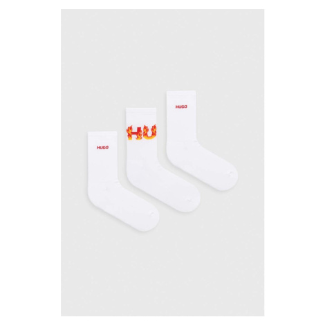 Ponožky HUGO 3-pack dámské, bílá barva, 50516648 Hugo Boss