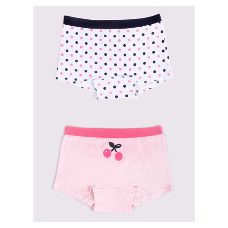 Yoclub Kids's Cotton Girls' Boxer Briefs Underwear 2-Pack BMA-0002G-AA30