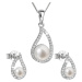 Evolution Group Luxusní stříbrná souprava s pravými perlami Pavona 29027.1 (náušnice, řetízek, p
