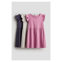 H & M - Žerzejové šaty 3 kusy - fialová