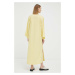 Bavlněné šaty By Malene Birger žlutá barva, maxi, oversize