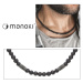 Manoki Pánský korálkový náhrdelník Claudio - 6 mm lávový kámen, etno styl WA537B Černá 55 cm