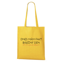 DOBRÝ TRIKO Bavlněná nákupní taška Báječný den Barva: Žlutá