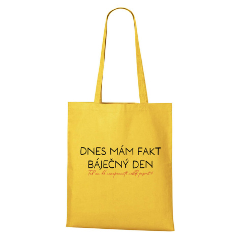 DOBRÝ TRIKO Bavlněná nákupní taška Báječný den Barva: Žlutá