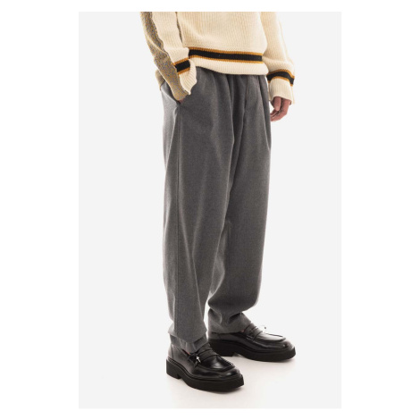 Vlněné kalhoty Marni šedá barva, ve střihu chinos, PUMU0017U1.UTW970.00N80-grey