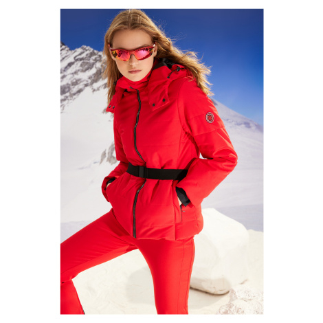 Trendyol Red Winter Essentials/Ski Collection Vodotěsná péřová bunda s kapucí