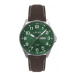 LAVVU Ocelové pánské hodinky BERGEN Green se svítícími čísly LWM0147