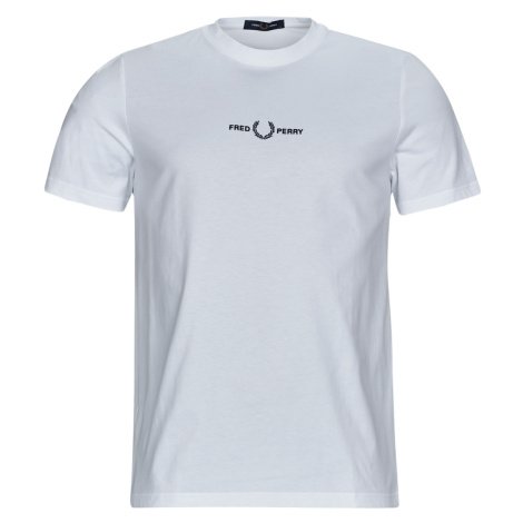 Fred Perry EMBROIDERED T-SHIRT Bílá