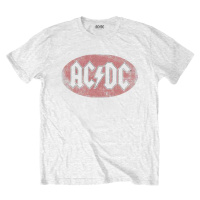 AC/DC Tričko Oval Logo Vintage Unisex White