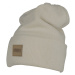 Čepice Urban Classics Leatherpatch Long Beanie - sand