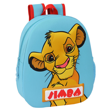 SAFTA předškolní dětský batůžek Lion King Simba - 3D potisk - modrý - 8L