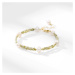 Éternelle Náramek ozdoben Olivínem a sladkovodními perlami NR2051-slzz016 Zlatá 16 cm + 5 cm (pr