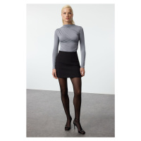 Trendyol Gray Body-Sit Knitted Bodysuit with Collar Detail