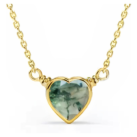 Olivie Stříbrný náhrdelník MECHOVÝ ACHÁT GOLD 9548