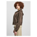 Ladies Short Oversized Zip Jacket - brown