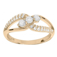Troli Elegantní pozlacený prsten s čirými zirkony PO/SR08996D