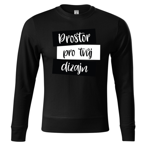 Unisex mikina bez kapuce s vlastním potiskem Barva: Černá