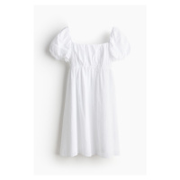 H & M - Šaty babydoll's nabíraným rukávem - bílá