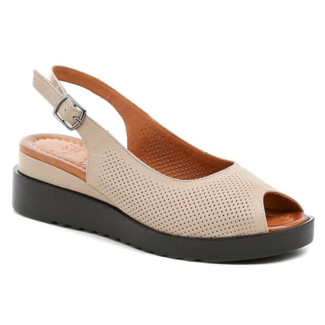 Wild 037738D béžová dámská letní obuv na klínku Béžová