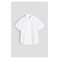 H & M - Bavlněná košile's krátkým rukávem - bílá
