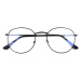 Sunmania Černé oválné čiré antireflexní brýle "Hipster"