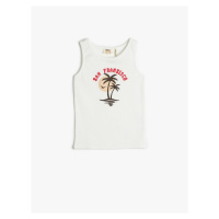 Koton Tank Top Sleeveless Printed Ribbed Cotton