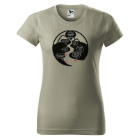 DOBRÝ TRIKO Vtipné dámské vodácké tričko NA ŘECE Barva: Světlá khaki