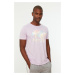 Trendyol Lilac Men Regular Fit Short Sleeved Crewneck Printed T-Shirt
