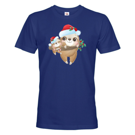 Pánské tričko s potiskem vánočního lenochoda - roztomilé vánoční tričko BezvaTriko