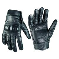 Kožené rukavice TACTICAL Mil-Tec® s plastovým chráničem – Černá