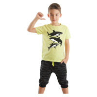 mshb&g Sharks Boy T-shirt Capri Shorts Set