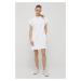 Bavlněné šaty Deha bílá barva, mini, jednoduchý