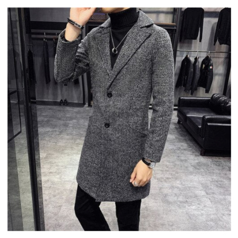 Dlouhý pánský kabát slim luxusní na zimu JFC FASHION