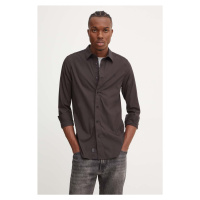 Košile G-Star Raw pánská, černá barva, slim, s klasickým límcem, D25176-D701