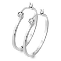 Hot Diamonds Stříbrné kruhové náušnice s diamanty Hoops DE625