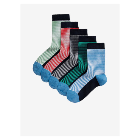 Sada pěti holčičích proužkovaných ponožek Marks & Spencer
