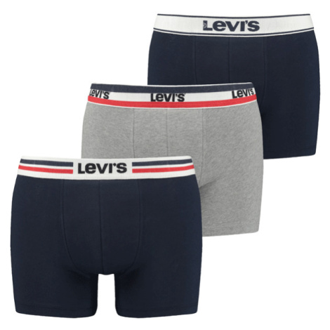 Levi's&reg; GIFTBOX ICONIC COTTON WB BOXER BRIEF 3P Pánské boxerky, tmavě modrá, velikost