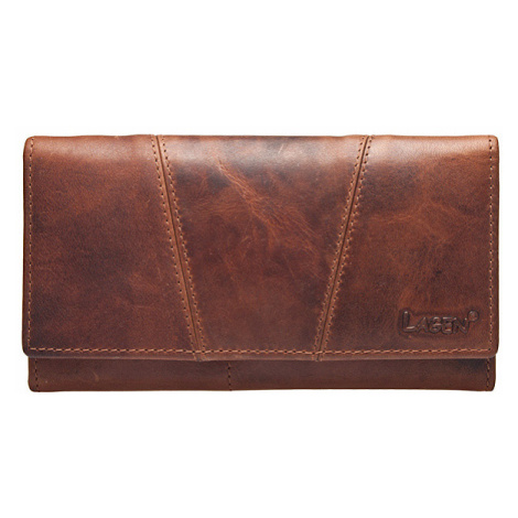 Lagen Luxusní dámská kožená peněženka PWL-2388/M hnědá